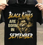 Lion king animals black kings are born in september T Shirt Hoodie Sweater