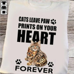Cats leave paw prints on your heart forever T shirt hoodie sweater