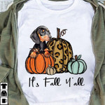 Dachshund and pumpkin it's fall y'all T shirt hoodie sweater