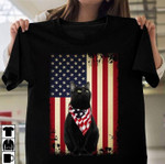 Black cat american flag T Shirt Hoodie Sweater