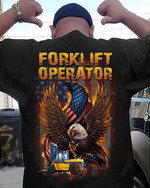 Forklift Operator Eagle American Flag T Shirt Hoodie Sweater