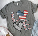 Disney mickey mouse love american flag T Shirt Hoodie Sweater