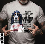 Basset hound happy father's day amazing daddy mom T Shirt Hoodie Sweater