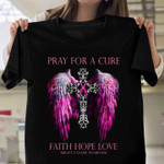 Breast cancer pray for a cure faith hope love breast cancer awareness T Shirt Hoodie Sweater