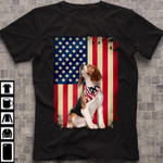 Basset Hound Dog American Flag T Shirt Hoodie Sweater