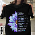 Suicide awareness you are beautiful victorious enough created strong amazing capable chosen never alone always loved T Shirt Hoodie Sweater