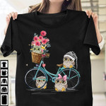 Bike and owl with flowers T Shirt Hoodie Sweater