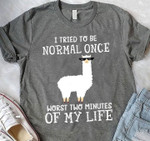 Llama I tried to be normal once worst two minutes of my life T Shirt Hoodie Sweater