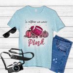 In October We Wear Pink Football Breast Cancer Awareness Tie Dye Bleached T-shirt