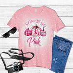In October We Wear Pink Pumpkin Breast Cancer Halloween Tie Dye Bleached T-shirt