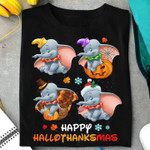 Elephant happy hallothanksmas T Shirt Hoodie Sweater