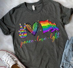 LGBT pride parade peace love T Shirt Hoodie Sweater