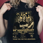 Rush 50th anniversary 1968 2018 thank you for the memories T Shirt Hoodie Sweater
