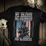 Skeleton warrior my silence for ignorance my calmness for acceptance and my kindness for weakness T Shirt Hoodie Sweater