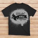 Halloween Witch Don't Kill My Vibe Tie Dye Bleached T-shirt