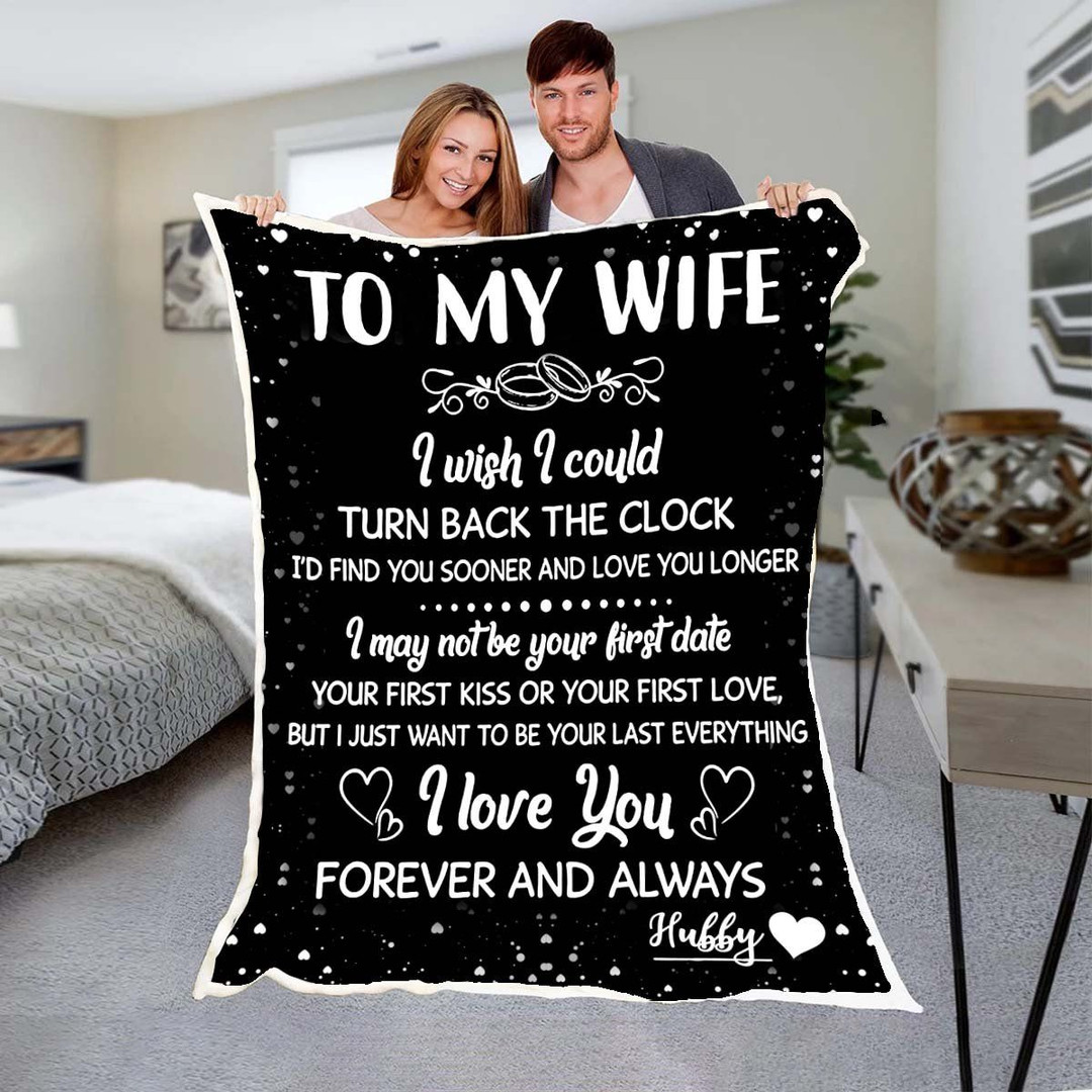  Name To My Wife Love From Husband Details about    Customizable Fleece Sherpa Woven Blanket 
