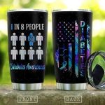 1 In 8 Diabetes Awareness USA Flag Stainless Steel Tumbler, Tumbler Cups For Coffee Or Tea, Great Gifts For Thanksgiving Birthday Christmas
