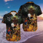 Halloween - Amazing Pirate Skull Finding Treasure Hawaiian Shirts