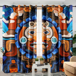 Native American Mask Blackout Thermal Grommet Window Curtains