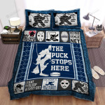Ice Hockey The Puck Stops Here Bed Sheets Spread Duvet Cover Bedding Sets