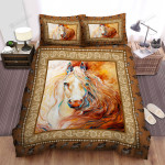 Aesthetic White Horse Bed Sheets Spread Duvet Cover Bedding Sets