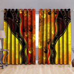 Aboriginal Rock Painting Blackout Thermal Grommet Window Curtains