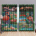 Vibrant Flamingo Blackout Thermal Grommet Window Curtains