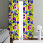 Colorful Rose Blackout Thermal Grommet Window Curtains