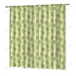 Green Pinecones Pattern Blackout Thermal Grommet Window Curtains