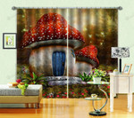 Mushroom House Fairy Tale Blackout Thermal Grommet Window Curtains