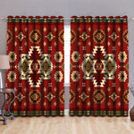 Red Pattern Blackout Thermal Grommet Window Curtains