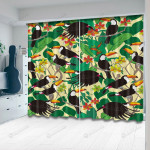 Toucans And Leaves Blackout Thermal Grommet Window Curtains