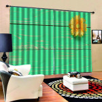 Flower On The Green Board Blackout Thermal Grommet Window Curtains