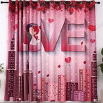 Building And Letters Blackout Thermal Grommet Window Curtains