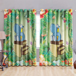 Hippo Sitting On Books Blackout Thermal Grommet Window Curtains