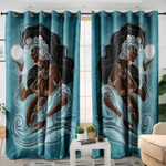 Black Woman Art Printed Window Curtain Home Decor
