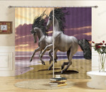 Unicorn Horse Blackout Thermal Grommet Window Curtains