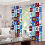 Mosaic Pattern Blackout Thermal Grommet Window Curtains