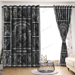 Skull And Beauty Motorcycle Printed Window Curtains