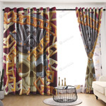 King Skull Golden Chain Pattern Printed Window Curtains