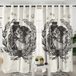 Skull Couple Printed Window Curtains