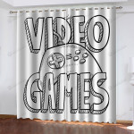 Video Game Drawing Blackout Thermal Grommet Window Curtains