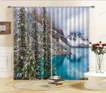 Snow Trees Blackout Thermal Grommet Window Curtains