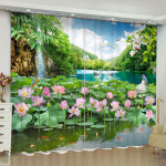 Jumping Carps And Swans Blackout Thermal Grommet Window Curtains