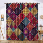 Bohemian Colorful Paisley Patterns Blackout Thermal Grommet Window Curtains