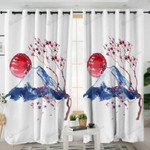 Flowers Mountain Full Moon Blackout Thermal Grommet Window Curtains