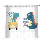 Traveling Is Fun Car And Dinosaur Blackout Thermal Grommet Window Curtains