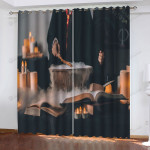 Priest And Candles Blackout Thermal Grommet Window Curtains