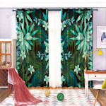 Blossom Green Pattern Blackout Thermal Grommet Window Curtains