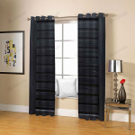 Black Wood Blackout Thermal Grommet Window Curtains